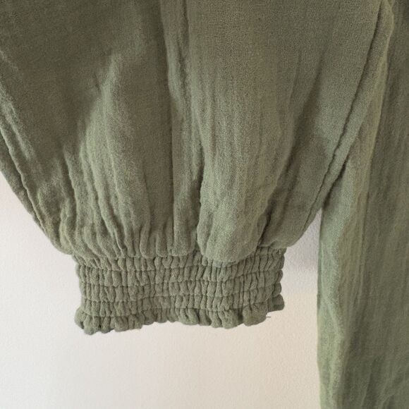 Peek Embroidered Gauze Jogger Pants Girls 12 Olive Multi Elastic Waist Pull On - Picture 7 of 11